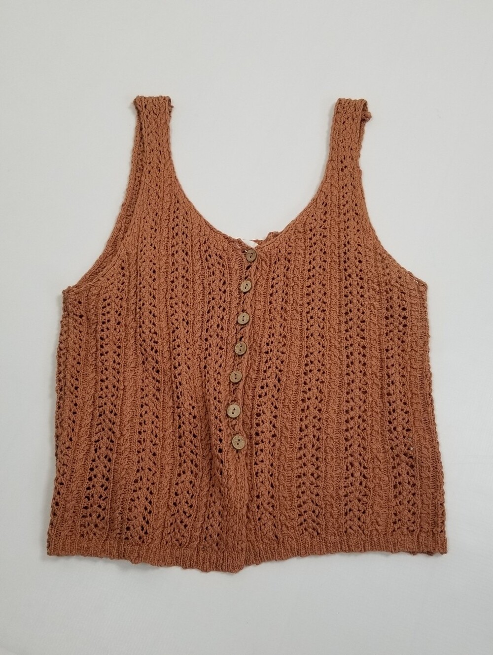 Blu Pepper Knit Sleeveless Cotton Top Size Large